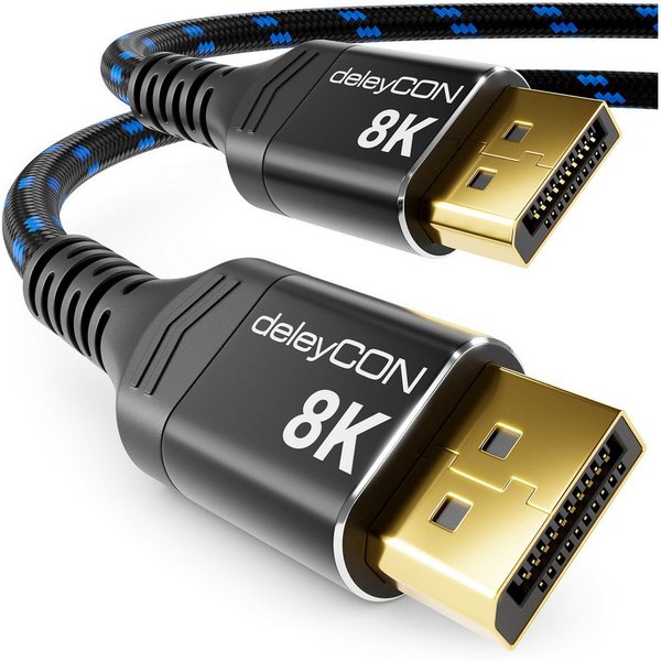 deleyCON deleyCON 1m DisplayPort Kabel 1.4 8K@60Hz 4K@165Hz Gaming Monitor Video-Kabel
