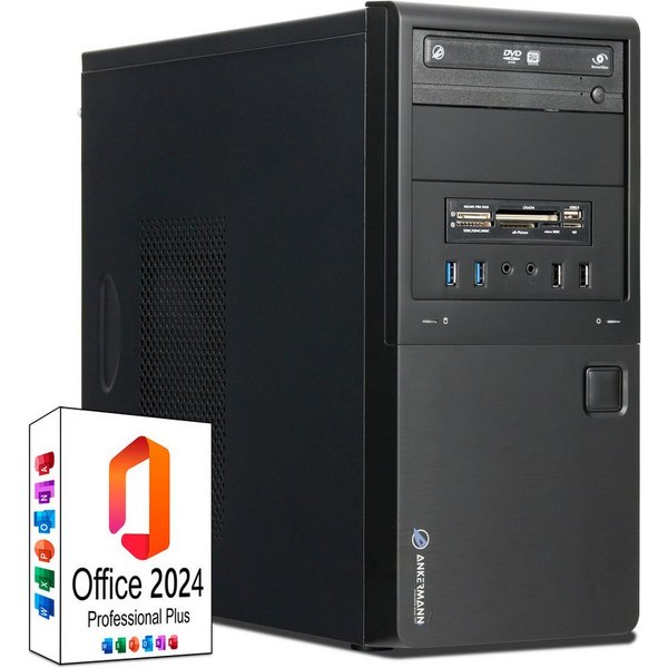 ANKERMANN-PC Business Office Work PC PC (AMD Ryzen 5 5600GT, Radeon Onboard Graphics, 32 GB RAM, 1000 GB SSD, Luftkühlung)