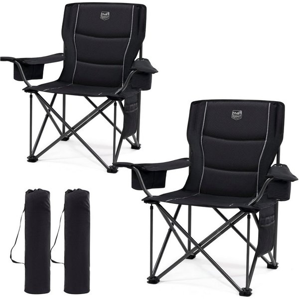 TIMBER RIDGE Campingstuhl Faltbarer Stuhl, 200KG Belastbar,TIMBER RIDGE Übergroßer Bequem (2 St), aus 600D Polyester, mit höhenverstellbaren Armlehnen