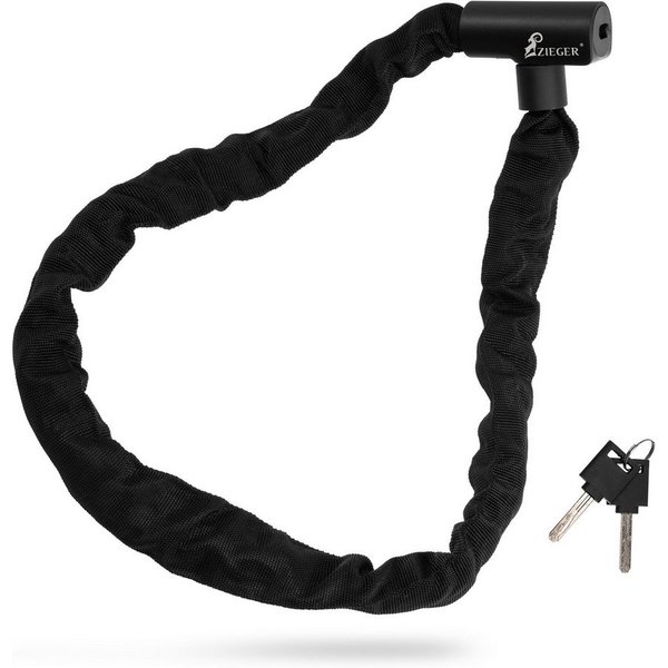 ZIEGER Kettenschloss ZIEGER Fahrrad-Kettenschloss Chain 850 - Stahlkette 85 cm Nylonmantel