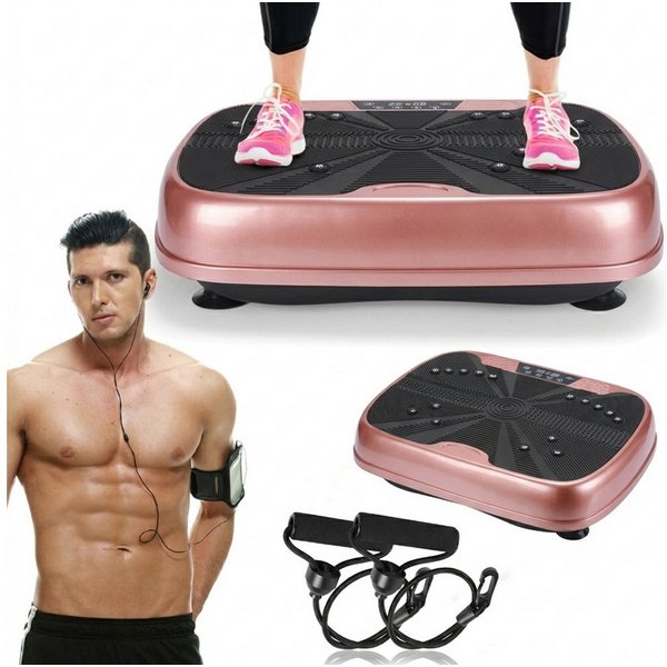 kehot Vibrationsplatte Vibrationsplatte mit Doppelmotoren, Fernbedienung & Trainingsbänder, 200 W, 99 Intensitätsstufen, (für Abnehmen, Ganzkörpertraining, Musk
