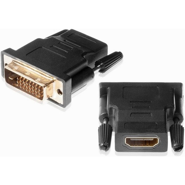 Poppstar Adapter (HDMI Buchse auf DVI-D Stecker 24+1 Pin) HDMI-Adapter DVI-D zu HDMI, 2x für Anschluss von HDMI-Kabel an TV und Monitor, vergoldete Kontakte
