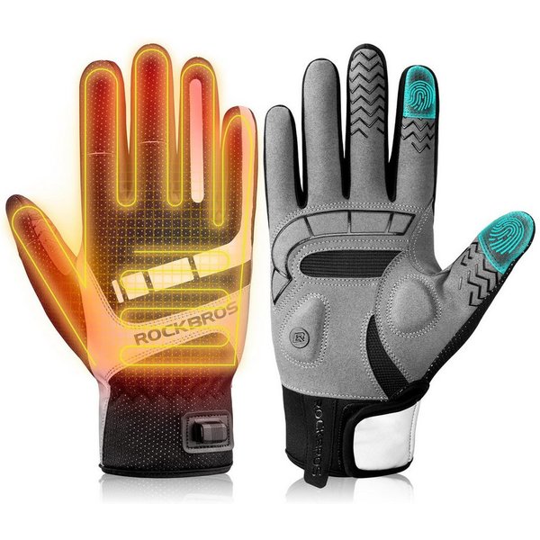 ROCKBROS Fahrradhandschuhe Beheizbare Handschuhe über USB, und stoßdämpfend mit Touchfunktion USB 5V HEIZUNG & VIELSEITIG EINSETZBAR