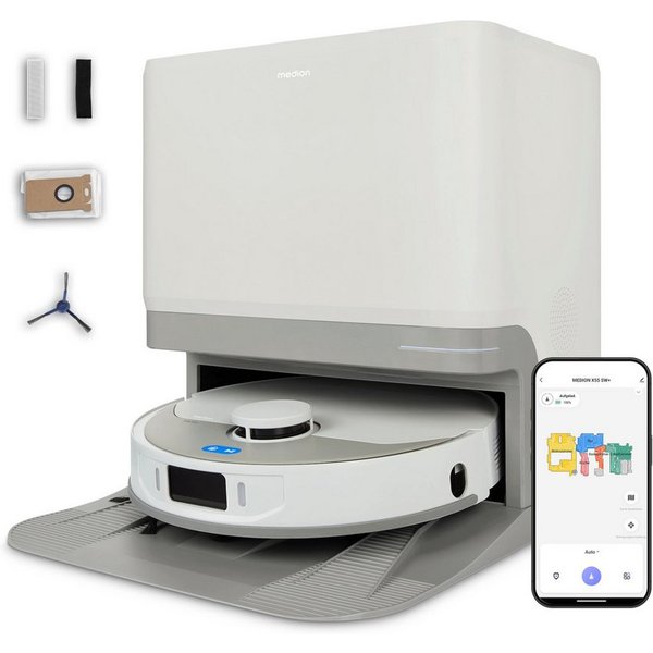 Medion® Saugroboter Saugroboter MEDION X55 SW+ (MD12039), beutellos, X55 SW+