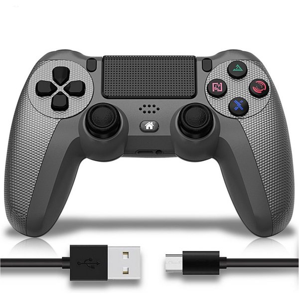 Ophy Kabelloser Bluetooth-Controller für PS4 – mit Dual-Motor-Vibration PC-Controller (6-Achsen, LED-Licht, 600 mAh Akku & ergonomischem Design)