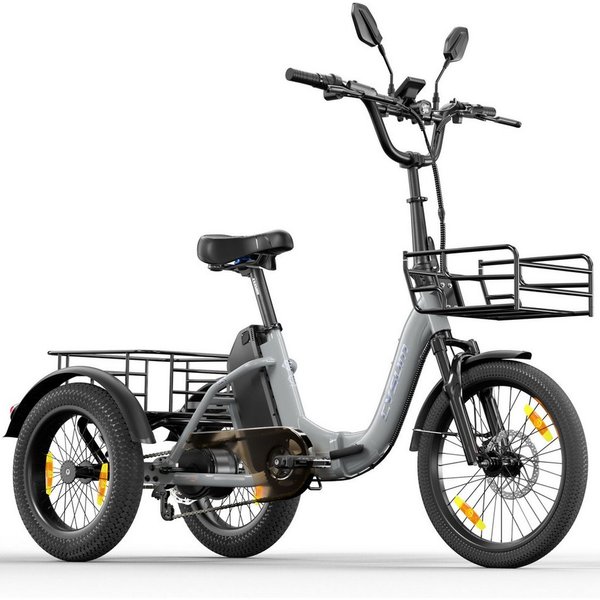 Vankel E-Bike Cityrad AG1 3 rad Faltbares Damen u. Herren E-Fahrrad 960WH Pedelec, 120 km, Heckmotor, 960 Wh, (Beleuchtungsset mit Batterieladegerät, Batteriesc