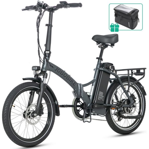 JOBOBIKE E-Bike Klapprad 20x2,125" Damen u. Herren, Citybike Sam, 468Wh, Pedelec, 60-110km, 7 Gang Shimano, Kettenschaltung, Heckmotor, 468 Wh, (mit Akku-Schlüs