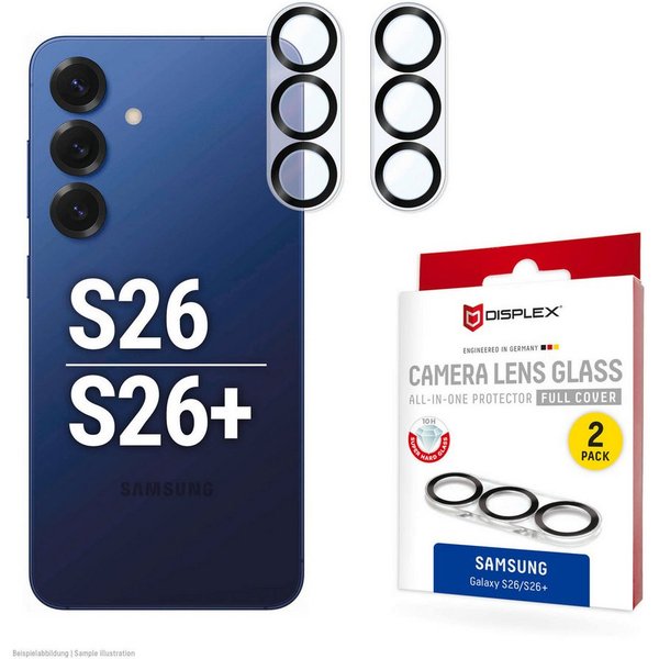 Displex Kameraschutzglas Camera Lens Glass All-In-One Protector Full Cover für Samsung Galaxy S26, Samsung Galaxy S26+, Kameraschutzfolie, Schutzfolie, Lens Pro