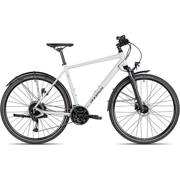 Axess Crossrad VERIS STREET, 27 Gang Shimano RD-Alivio M3100-9 Schaltwerk, Kettenschaltung, Herrenrad 28 Zoll 27-Gang weiß