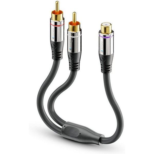 sonero sonero® Premium Subwoofer Audio Adapter, 0,20m, 2x Cinch Stecker auf Audio-Kabel
