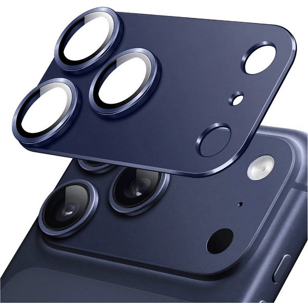 SmartUP Kameraschutzglas für Apple iPhone 17 Pro Titan Metall Kamera Schutzglas Panzerfolie 3D für iPhone 17 Pro, Titan Kameraglas