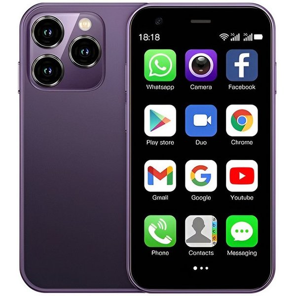 Athlix SERVO 15SE Mini Smartphone Dual SIM 3G WCDMA Android Kinder Rentner Smartphone (DUAL-SIM, nur 66g, 3,0 Zoll)