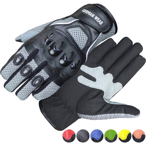 German Wear Motorradhandschuhe GW400G-M9 Motocross Biker Handschuhe Leder- & Textilhandschuhe in 6 Farben