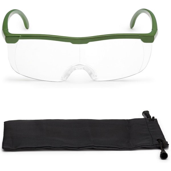FALINGO Lupenbrille Vergrößerungsbrille Leselupe Lupe auf der Nase Vergrößerung auf 200%, Geeignet für Brillenträger, Beide Hände frei
