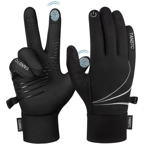 TANSTC Fahrradhandschuhe Winter Handschuhe Herren Damen Winterhandschuhe Thermohandschuhe (Set) Touchscreen,rutschfeste,reflektierende,wärme,leicht,winddicht