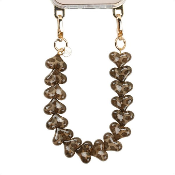 Selencia Smartphone-Tragegurt Selencia Lova Herz-Handgelenkbande - Tortoise Leopard, (1-tlg)
