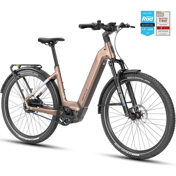 DERUIZ E-Bike Mountainbike 28 Zoll Mica Pro, 110 Nm, bis zu 180 km, Gates CDX Riemenantrieb, Nabenschaltung, Mittelmotor, 720 Wh, (Trittfrequenz- und Drehmoment