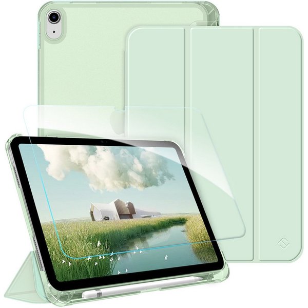 Fintie Tablet-Hülle für iPad 11 Generation 11'' 2025 (A16), iPad 10 Generation 10.9'' 2022, mit Schutzfolie, matt durchsichtige Rückseite Case mit Stifthalter