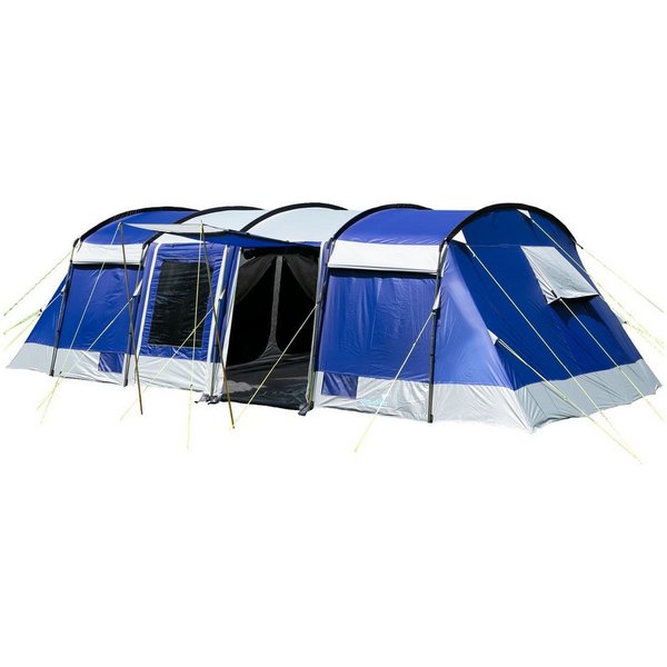 Skandika Tunnelzelt Montana 8 Sleeper, Familienzelt mit 3-4 nachtschwarzen Schlafkabinen, Personen: 8 (Sleeper Technologie, Organizer-Taschen, Haken für Zeltlam