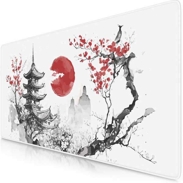 Titanwolf Gaming Mauspad XXL Speed Mousepad 900 x 400 x 3 mm, Schreibtischauflage, abwaschbar (1-St), rutschfeste Rückseite, Geschwindigkeit & Präzision, Japan 