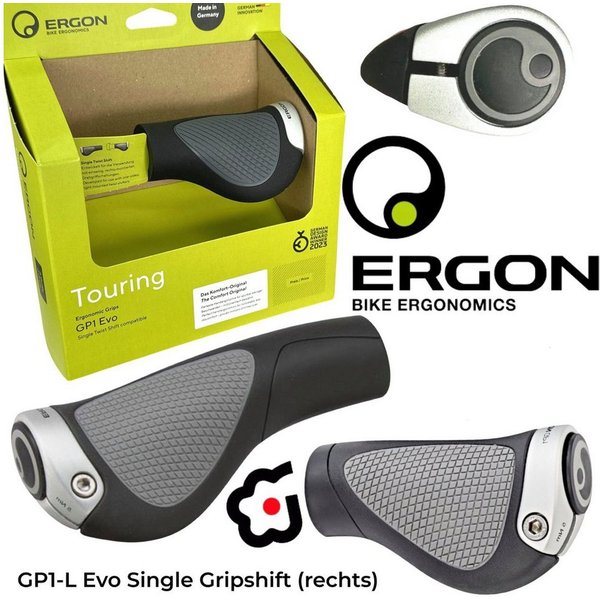 Ergon Fahrradlenker Ergon GP1-L Single Grip Shift Mtb City Tour Ebike Fahrrad Griffe