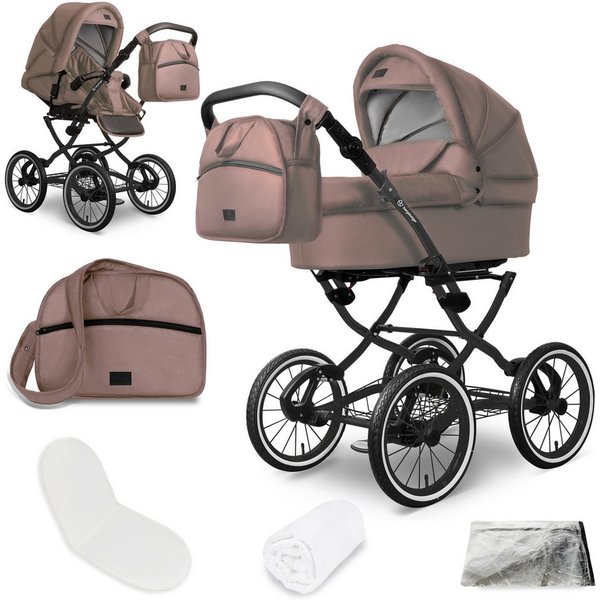 bergsteiger Kombi-Kinderwagen Venedig Retro-Kinderwagen 3in1, (10-tlg)