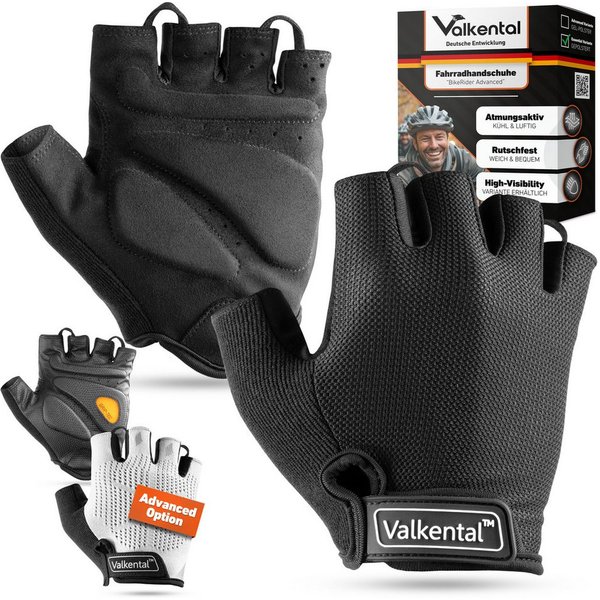 Valkental Fahrradhandschuhe Fingerlose Radhandschuhe für Herren & Damen Gepolstert rutschfest, weich & atmungsaktiv