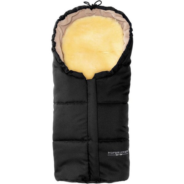 Hofbrucker seit 1948 Fußsack Lammfell-Fußsäckchen Leni für Babyschale und Kinderwagen, warmer Winterfußsack mit echtem Lammfell wind- und wasserabweisend