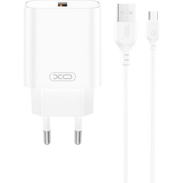 XO CE33 USB-Ladegerät (3000 mA, Ladegerät + Kabel, Ladegerät + Kabel, 18 W QC3.0, USB-A, inkl. USB-C-Kabel, kompakt, reisetauglich)