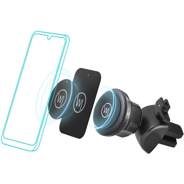 Wicked Chili Smartphone-Halterung KFZ Magnet Lüftungsgitter Handy Halterung Lüftung iPhone, (1er Set, 4-tlg., Universal Magnetisch Auto Lüftungsschlitz Smartpho