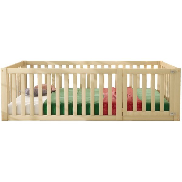 Flieks Kinderbett, Schutzgitter Rausfallschutz mit Tür 90x200cm