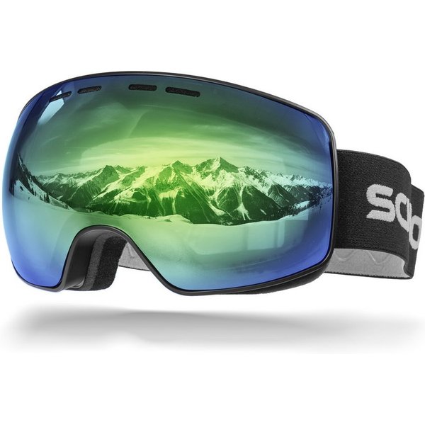 SCHNORR Sportbrille Schnorr Skibrille Ventra - Sphärisch, Grün (S3), Full REVO, Anti-Fog, (1-St), Full REVO-Beschichtung Grün (S3)