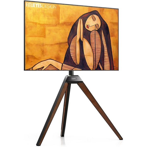 FITUEYES TV-Ständer aus Massivholz, höhenverstellbar, ±20° schwenkbar, 32-65 Zoll, (bis 65,00 Zoll, im Staffelei Design, mit Magnetverschluss)