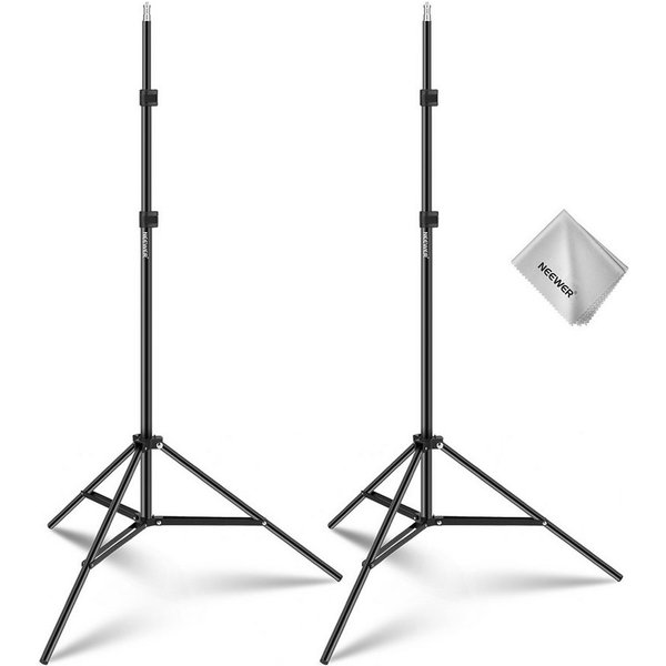 Neewer ST210 2x 210cm Alu Studio Lichtständer, Höhenverstellbar 72-210 cm Lampenstativ (für Video-, Porträt- und Fotobeleuchtung, Reflektoren, Softboxen)