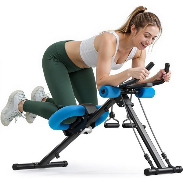 MERACH Bauchtrainer Multifunktionale Bauchtrainer für Zuhause, Bauchmuskeltrainer (LCD-Display, einstellbare Schwierigkeitsstufen, Glattes Gleiten, 5 Höheneinst