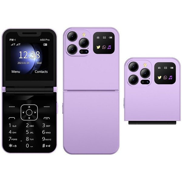 Athlix SERVO i16 PRO Flip Mobiltelefon 2G GSM Rentner Kinder Smartphone Klapphandy (180° Flip-Design, Dual-SIM, große Tasten)