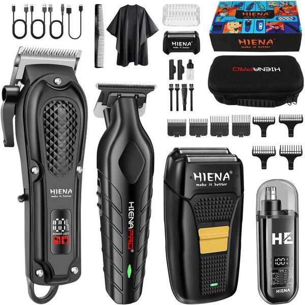 feinlux Haarschneider Professionelles Haarschneidemaschine Set für Herren, profi Barber Rasierer Herren LED Elektrisch Herrenhaarschneider, Barttrimmer und Foli