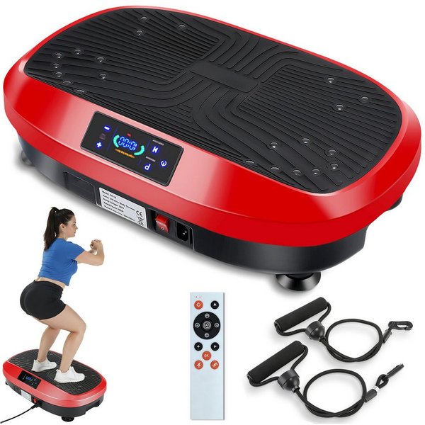 kehot Vibrationsplatte Vibrationsplatte für Ganzkörpertraining, LED Display & Fernbedienung, 200 W, 120 Intensitätsstufen, Leise Trainingsplatte mit Widerstands