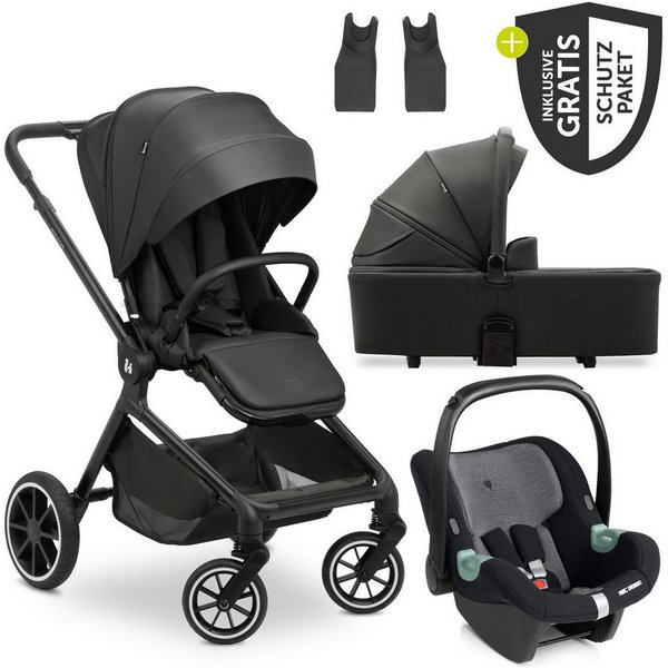 Hauck Kombi-Kinderwagen Move N Care Trio Set - Black, 3in1 Kinderwagen Buggy mit Babywanne, Babyschale, Sportsitz & Zubehör