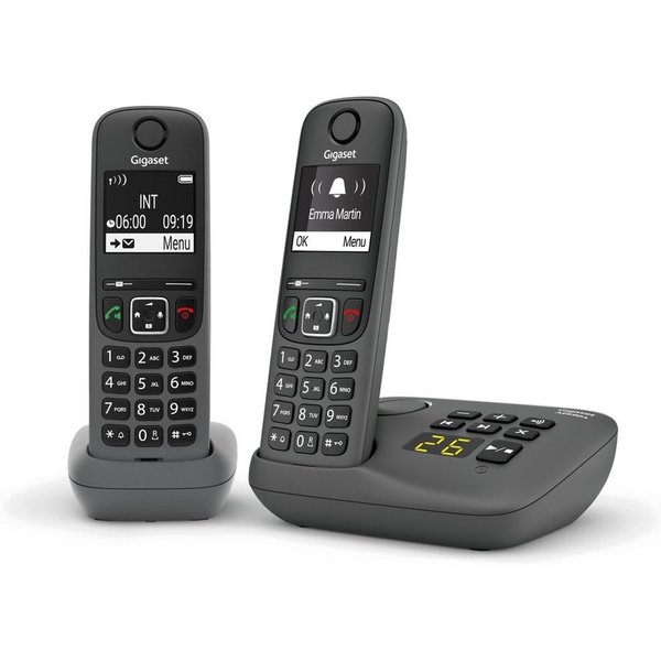Gigaset AE690A Duo Anthrazit Schnurloses Telefon Schnurloses DECT-Telefon