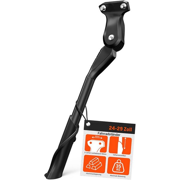 FOUORTUNATE-BEE Fahrradständer Fahrradständer 24-29 Zoll (Fahrradständer mit 2 Löchern,Stabil Seitenständer,Konzipiert für E-Bike und MTB), 40mm Loch für M6 Sch