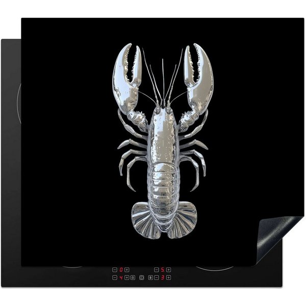 MuchoWow Herd-Abdeckplatte Hummer - Silber - Metallisch - Luxus, Vinyl, (1 tlg), Cerankochfeld Abdeckung, Herd Abdeckplatten Vinyl, 58.3x51.3 cm