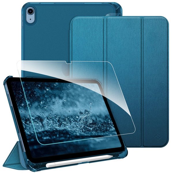 Fintie Tablet-Hülle für iPad 11 Generation 11'' 2025 (A16), iPad 10 Generation 10.9'' 2022, mit Schutzfolie, matt durchsichtige Rückseite Case mit Stifthalter