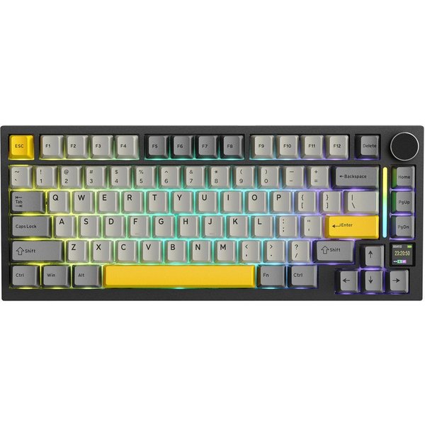 ATTACK SHARK X820 Ultra Mechanische Tastatur mit,75% ANSI-Layout, 2,4 GHz/BT/Wired Gaming-Tastatur (Gasket,TFT-Bildschirm und Knopf,5 Sound-Absorbing Foams,Hot-