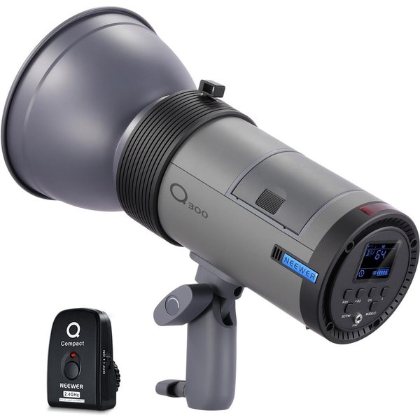 Neewer Q300 300Ws 2,4G im Freien Studioblitz, kabellos, 0,4–2,5s Recycling Studio-Blitzgerät, (7800mAh Stroboskoplicht, Monolicht mit 1000 Blitzen voller Leistu