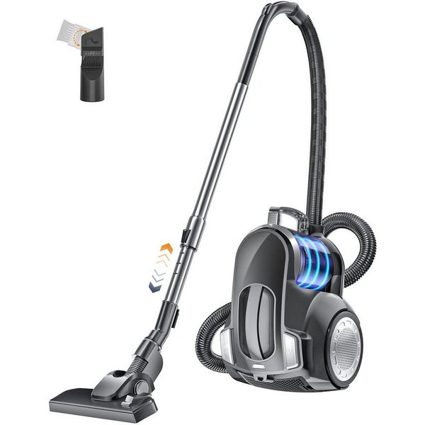 Forrlite Bodenstaubsauger Beutelloser Staubsauger starke Saugleistung,Kompakt Leicht Staubsauger, beutellos, für Hartböden Teppiche,leise,2,5L Staubbehälter, 5m