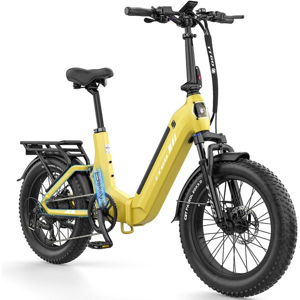 TTGO E-Bike Klapprad 20 Zoll, Fully, Vollfederung, 70Nm Hinterradmotor, 120km, max.150kg, 7 Gang SHIMANO, Kettenschaltung, Heckmotor, 720 Wh, (Softtail, hydr. S