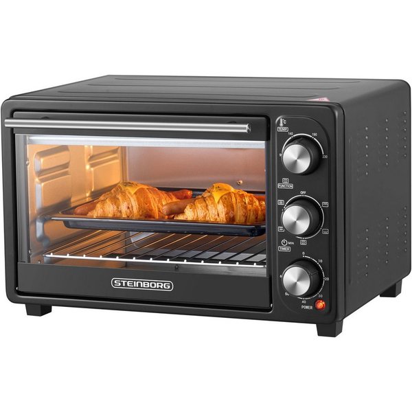 STEINBORG Minibackofen SB-3023, 25 Liter, Umluft, mit Krümelblech, 1500 Watt