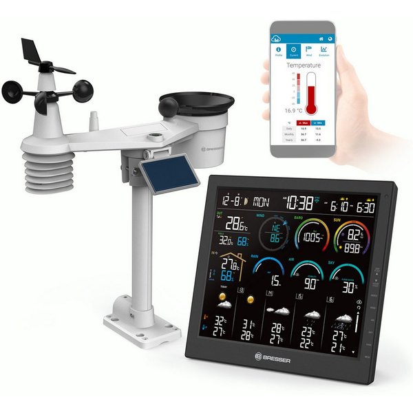 BRESSER BRESSER 4CAST 10"-WLAN-Wetterstation inkl. 8-in-1-Sensor Wetterstation