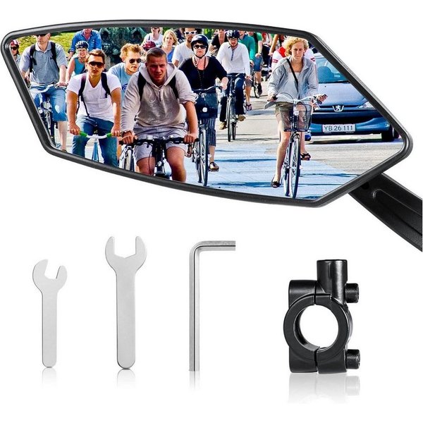 LuxusKollektion Fahrradspiegel Fahrradspiegel E-Bike 360° Drehbar Klappbar Lenker Rückspiegel (1-St)